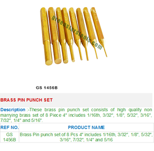 Brass <b>Pin</b> <b>Punch</b> Set GS 1456B Jewelry Tools for Jewelers - Product Image 2