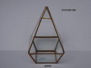 Haute qualité forme géométrique verre plante Terrarium laiton côtés petit intérieur jardinage décor succulent Air INS bureau Table boîte - Product Image 6