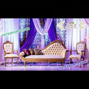 Nieuwste Event Bruiloft Sofa Set Beste Moslim Bruiloft Gouden Gesneden Bank Uk Aziatische Pakistaanse Walima Meubels