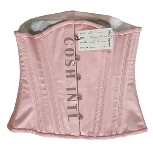 COSH CORSET Underbust 24 Steelboned Pink Cotton Corsets, Extreme Curvy Heavy Duty Body Shaper Cotton Corset Vendors Exporter