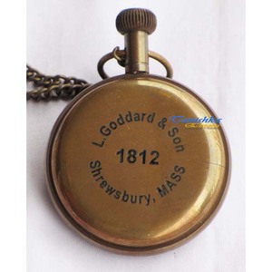 Collectibles Brass Antique Pocket Style <b>Watch</b> With Chain Nautical Handmade Design Marine <b>Working</b> Pocket <b>Watch</b> - Product Image 2