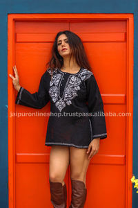 เย็บปักถักร้อยทำงานผ้าฝ้าย Kurti ชุดเสื้อคลุมออสเตรเลีย - Product Image 3