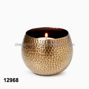 Brass Antique <b>Hammered</b> Tea Light Candlle <b>Holder</b> - Product Image 1