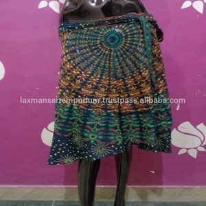 Faldas Cruzadas de Rayón Estampadas Barmeri para Mujer, Estilo Indie Folk, Largo hasta la Rodilla, con Estampado Floral, para Verano - Product Image 4