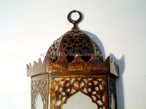 Aplique de latón marroquí B130 con decoración de pared de vidrio esmerilado - Product Image 2