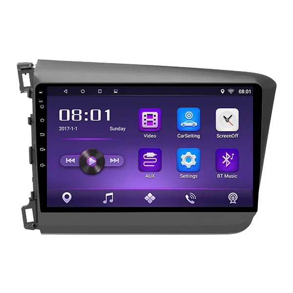 Sistema multimídia de navegação gps do carro android carro dvd 9 polegadas touch screen dvd player do carro para Honda Civic 2012-2015