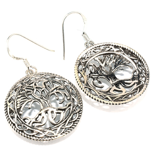 Elegante forma de árbol plata pendientes de plata de ley 925 joyas de plata fina 925 - Product Image 3