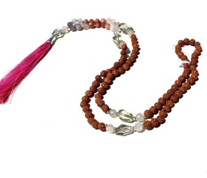 สร้อยคอหินมูนสโตนหลากเม็ดขนาด6มม. ทำมือสไตล์โบฮีเมียน108พรีเมี่ยม - Product Image 5