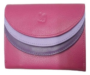 Carteira genuína das senhoras do couro com característica do RFID flores bordadas e doces do forro do poliéster dos diamantes modelados - Product Image 1