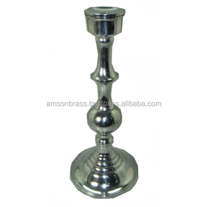 Portavelas de aluminio sólido Personalización Portavelas de metal para bodas Decoraciones de mesa Acabados niquelados - Product Image 4