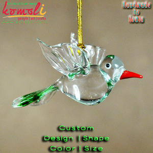 Adornos navideños de cristal de murano soplado, adornos personalizados de pájaros, venta al por mayor - Product Image 3