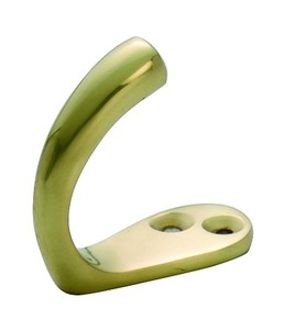 Vintage Double <b>Coat</b> <b>Hook</b> Brass Decorative Wall-Mounted <b>Coat</b> <b>Hooks</b> with <b>Black</b> Rustic White Texture for Home Use - Product Image 3