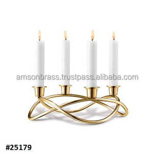 Lot de 3 bougeoirs en métal design de luxe de qualité supérieure pour décoration d'hôtel - Product Image 5