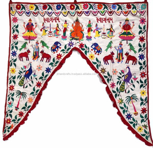 Cortina bordada a mano para decoración del hogar, decoración Vintage para ventana, Toran - Product Image 1