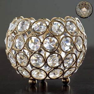 Bougeoir votif en métal fait à la main de style Ins Adorable bougeoir en cristal de mariage décoration de la maison support de bougie en cristal de Noël - Product Image 1