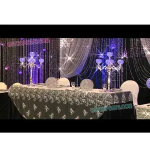 Candelabros de mesa de casamento, candelabros de cristal de vidro branco para mesas de casamento, decoração de mesas de casamento