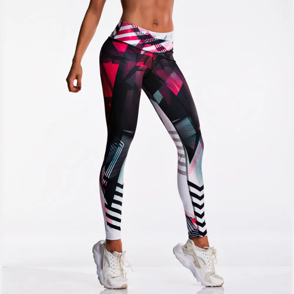 Celana Yoga Wanita Spandex Nilon, Legging untuk Wanita Jaring Putih Yoga, Celana Legging untuk Wanita