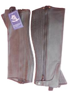 Demi-chaps en cuir véritable personnalisables pour hommes Kits et accessoires d'équitation de style occidental - Product Image 2