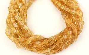 Cuentas de citrino con forma de rectángulo hecho a mano de 10 \ "de largo, Lisa para hacer joyas piedra preciosa amarilla, piedra natal de noviembre - Product Image 5