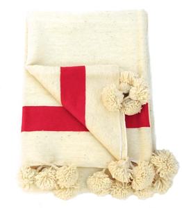 ผ้าห่มแฟชั่นทอมือสไตล์โมร็อกโกพร้อมพู่สวมใส่ได้แบบพกพาสำหรับการเดินทางที่บ้านหรือโรงแรมปักลวดลาย - Product Image 1