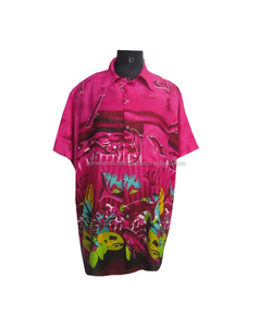 Chemise homme à carreaux Buffalo Brawny légère de haute qualité 100% tissu polyester imprimé articles de plage chemise hawaïenne - Product Image 1