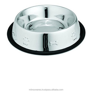 Bols pour chiens en acier inoxydable gaufré écologique de qualité supérieure et mangeoires confortables Fournitures pour animaux de compagnie de qualité supérieure - Product Image 1