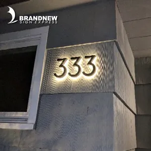 Backlit House Numbers 6000k Backlit Led House Metal Numbers Stainless Steel Numbers