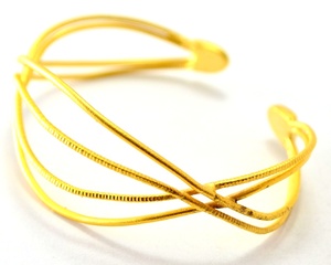 Elegant Unisex Petite Wrap Cuff for <b>Bracelet</b> in Gold or <b>Silver</b> <b>Thin</b> Wire Metal Fashion Accessory - Product Image 4
