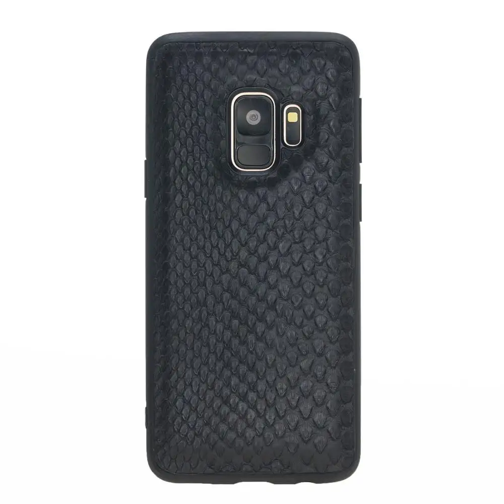 2019 Hot Wholesale Black Snake Genuine Leather back cover mobile phone case for samsung galaxy note 9