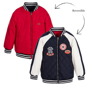 Chaqueta de lana reversible Varsity Bomber para hombre con estilo Diseño personalizado de canalé Accesorio al por mayor - Product Image 3