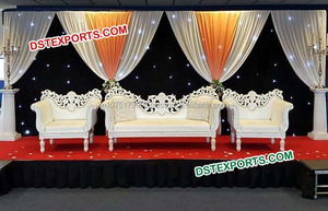Conjunto de muebles tallados de Metal y plata para bodas, conjunto de sofás de estilo Maharaja para bodas asiáticas, diferentes estilos, fabricante de muebles para bodas - Product Image 5