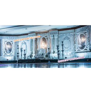 Grandes panneaux de fond en fibre de verre pour scène d'événement et de mariage, nouveau design, décoration de mariage indien Mandap, personnalisable, léger, Royaume-Uni - Product Image 1