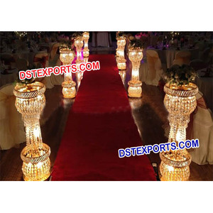 Columnas de Cristal para Pasillo de Boda, Ligeras, Tamaño Personalizado, Columnas Iluminadas Talladas en Fibra de Vidrio - Product Image 1