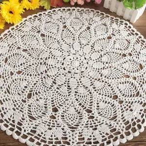 New Mug Dining Kitchen Table Place Mat Cloth Crochet Christmas Round Mats