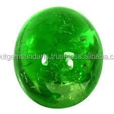 พลอยโกเมนทำจากผ้าแพรต่วนธรรมชาติสีเขียว,พลอยทรงหลวมรูปไข่พลอยสำหรับทำเครื่องประดับ - Product Image 3