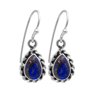 Vintage Design Gemstone 925 Sterling Silver Lapis Gemstone Boucles d'oreilles Bijoux Romantique Argent Plaqué Boucle d'oreille à la mode pour les femmes - Product Image 1