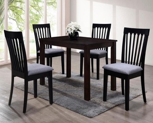 Muebles de comedor hechos en Malasia, sillas y mesa de madera de goma maciza fuerte, 4 asientos - Product Image 1