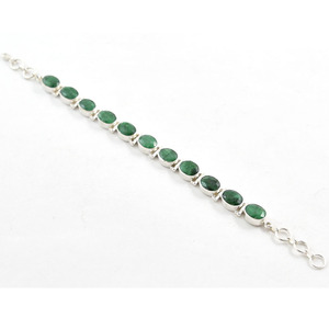 Pulsera de esmeralda de joyería de plata 925 duradera hecha a mano con precisión - Product Image 2