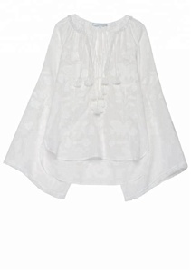 ชุดเดรสแขนกระดิ่งสีขาวสไตล์ใหม่ปักลายสำหรับปาร์ตี้ลำลองแฟชั่นฤดูร้อน - Product Image 4