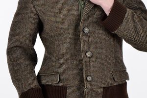 Blouson d'aviateur en Tweed pour hommes, à paillettes, personnalisés, vente en gros, à la mode, nouvelle collection, - Product Image 3