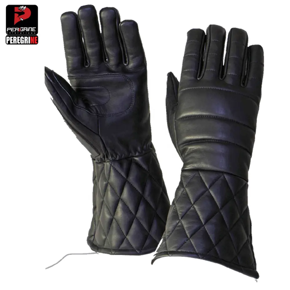 Guantes de esgrima para invierno, gran oferta, guantes de moda acolchados de cuero de alta calidad con OEM