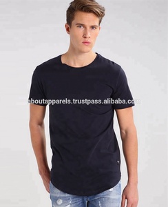Usine en vrac Vente en gros pas cher Hommes Longline vierge Ourlet incurvé Manches longues T-shirts respirants - Product Image 3