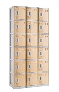 Six Tier ABS Plastic Small Size Locker Cabinet with three bases - Product Image 2