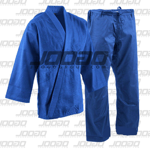 ผลิตชุดยูโดที่กำหนดเองสำหรับชายหญิงและเด็กสีขาวและสีฟ้าด้วยเข็มขัดผ้าฝ้าย100% - Product Image 1