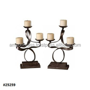 Handmade Black Candle Holder Wrought Iron Three Candle Stand for Home Decoration - Product Image 5