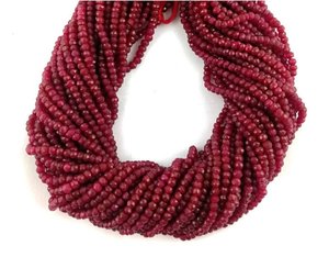 Perles rondes à facettes, teinte rubis, livraison gratuite - Product Image 2
