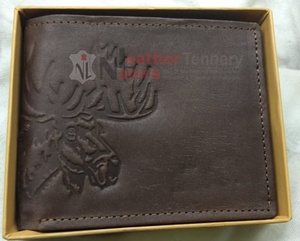 Portefeuille en cuir de vachette vintage pour hommes Style de robe de luxe en relief PROTÉGÉ Sac à main court en cuir doublé - Product Image 3