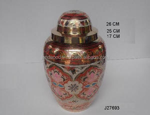 Vente chaude Émail Peint Avec Des Oiseaux Volants Gravure Pot D'urne En Laiton Coulé Pot D'urne En Métal Pour Animaux Souvenir - Product Image 2