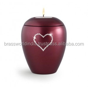 Simple Black American Style Metal Tealight Holder Cremation <b>Urn</b> by Brassworld India Funeral Supplies - Product Image 6