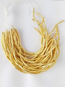 Chapado en oro cepillado curvado tubo granos resultados de la joyería - Product Image 3